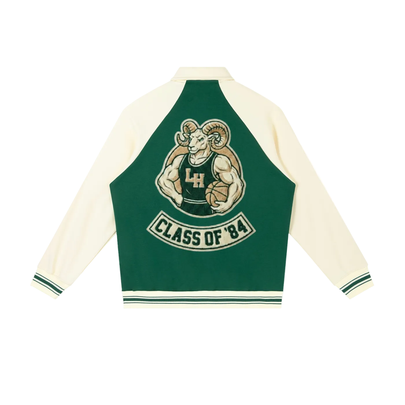 IVL High ‘Class of 84’ Green RAMS Varsity Jacket