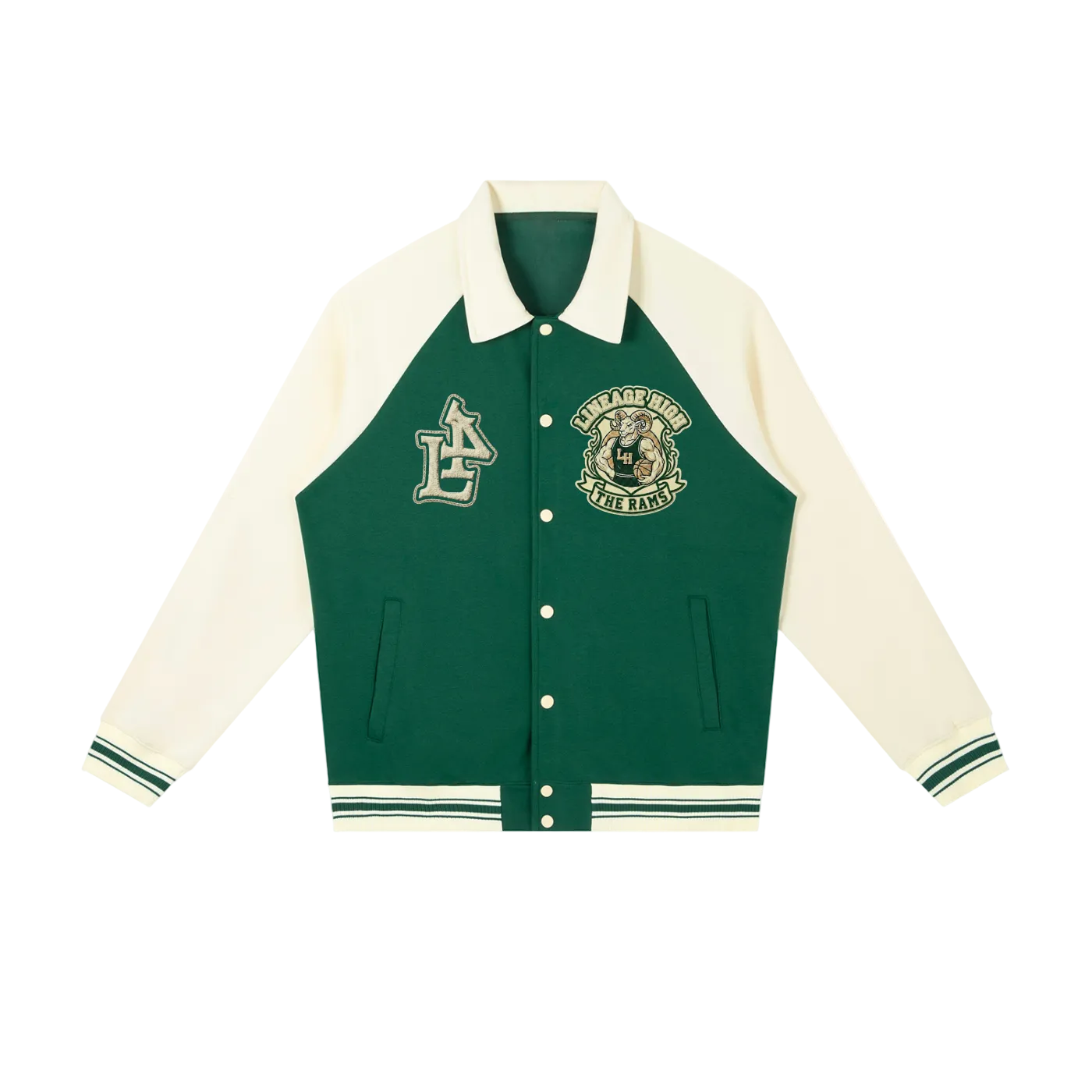 IVL High ‘Class of 84’ Green RAMS Varsity Jacket