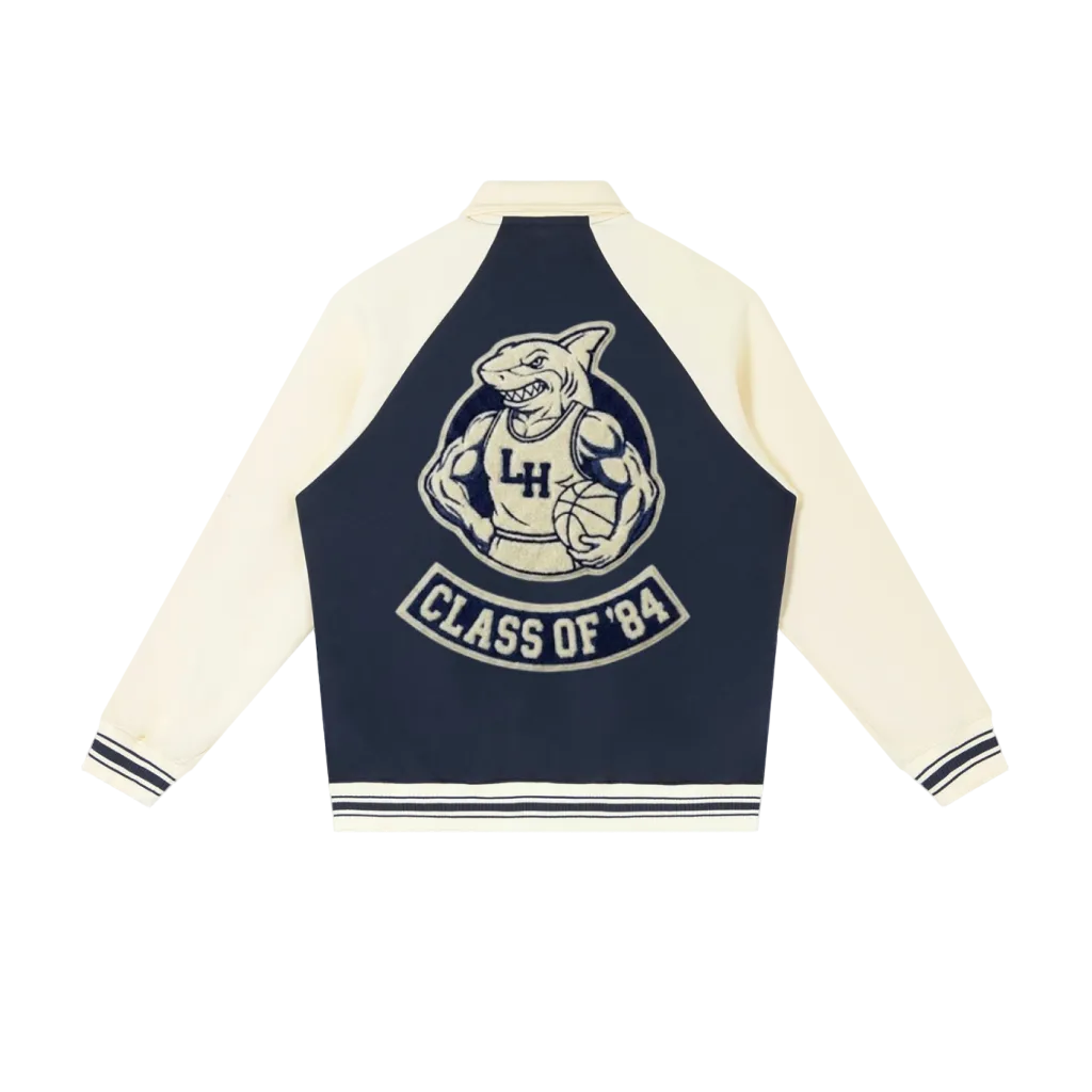 IVL High ‘Class of 84’ Navy SHARKS Varsity Jacket